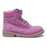 TIMBERLAND Classic Girls Ankle Boots Pink Leather UK 4 Durable Lace-Up Kids