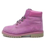 TIMBERLAND Classic Girls Ankle Boots Pink Leather UK 4 Durable Lace-Up Kids