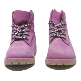 TIMBERLAND Classic Girls Ankle Boots Pink Leather UK 4 Durable Lace-Up Kids