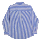 CHAPS Mens Blue & White Stripe Button-Down Shirt L Classic Fit Collar Long