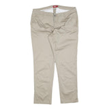 DICKIES Womens Cotton Blend Beige Slim Trousers W36 L32 Workwear Casual