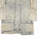 EAST WEST Womens Beige Cotton Long Sleeve Button Jacket XL Distressed Washed