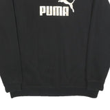 PUMA Womens Black Cotton Blend Crew Neck Sweatshirt UK 12 Logo Casual