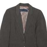 ZARA BASIC Womens Grey Jacket S Polyester Blend Tailored Button Closure Plain