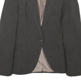 ZARA BASIC Womens Grey Jacket S Polyester Blend Tailored Button Closure Plain