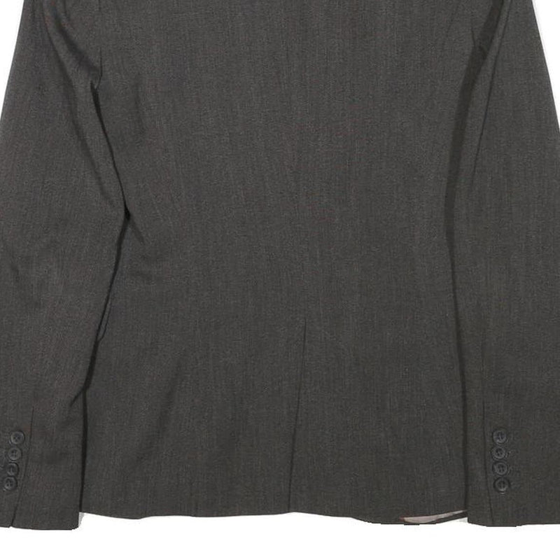 ZARA BASIC Womens Grey Jacket S Polyester Blend Tailored Button Closure Plain