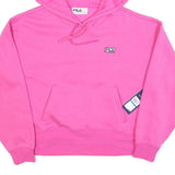 FILA Womens Pink Hoodie XL Cotton Blend Pullover Casual Sports Sweatshirt