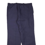 MARSUM Mens Cotton Blend Navy Blue Regular Fit Straight Leg Trousers W42 L32
