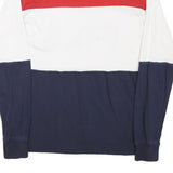 FILA Mens Red & White & Navy Long Sleeve Crew Neck Logo T-Shirt XS Cotton Blend