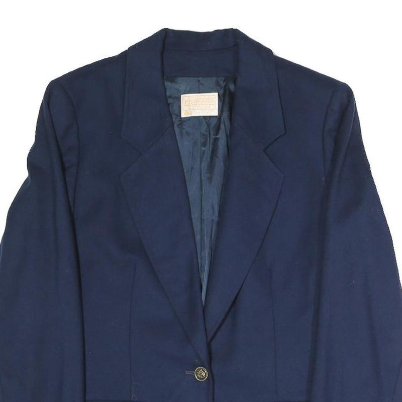 PENDLETON Womens Navy Wool Classic Jacket UK 10 Button Plain Elegant Tailored