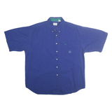 BUGLE BOY Mens Blue Cotton Shirt XL Classic Button-Down Short Sleeve Casual
