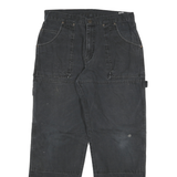 DICKIES Mens Jeans Black Regular Straight Denim Medium W32 L29 Workwear Zip