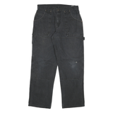DICKIES Mens Jeans Black Regular Straight Denim Medium W32 L29 Workwear Zip
