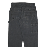 DICKIES Mens Jeans Black Regular Straight Denim Medium W32 L29 Workwear Zip