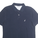 NAUTICA Mens Blue Short Sleeve Classic Fit Cotton Polo Shirt L