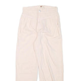 LEVI'S Womens Cotton Blend Cream Relaxed Straight Trousers W24 L24 Casual