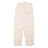 LEVI'S Womens Cotton Blend Cream Relaxed Straight Trousers W24 L24 Casual