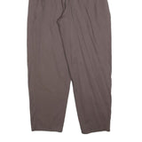 Womens Relaxed Fit Brown Polyester Blend Trousers W25 L27 Pleated Zip Pocket