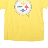 MAJESTIC Womens Yellow Steelers Graphic T-Shirt L Short Sleeve Crew Neck