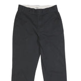 DICKIES Mens Cotton Blend Black Regular Straight Trousers W28 L26 Zip Workwear