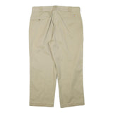 DICKIES Mens Cotton Blend Beige Regular Fit Straight Leg Trousers W34 L25