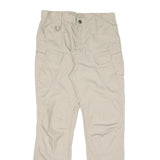 Mens Cotton Blend Beige Regular Fit Straight Leg Trousers W30 L30 Casual Wear