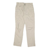 Mens Cotton Blend Beige Regular Fit Straight Leg Trousers W30 L30 Casual Wear