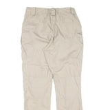 Mens Cotton Blend Beige Regular Fit Straight Leg Trousers W30 L30 Casual Wear