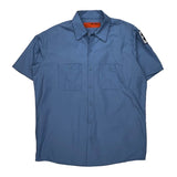 Red Kap Short Sleeve Shirt - Large Blue Polyester Blend