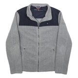 TOMMY HILFIGER Mens Grey & Navy Casual Zip Jacket M Polyester Plain Lightweight