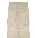 CARHARTT Mens Cotton Blend Beige Regular Cargo Trousers W36 L30 Workwear Utility