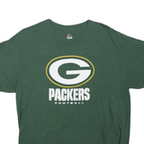 MAJESTIC Mens Green Green Bay Packers Graphic T-Shirt L Short Sleeve Crew Neck