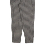 GARDEUR Womens Wool Woven Grey Check Regular Fit Straight Trousers W32 L30 Zip