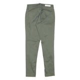 CALVIN KLEIN JEANS Womens Slim Green Trousers W25 L25 Stylish Zip Closure Cotton