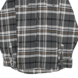 JACHS Mens Grey & Brown Cotton Check Shirt M Long Sleeve Button-Up Casual