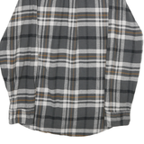JACHS Mens Grey & Brown Cotton Check Shirt M Long Sleeve Button-Up Casual