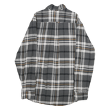 JACHS Mens Grey & Brown Cotton Check Shirt M Long Sleeve Button-Up Casual