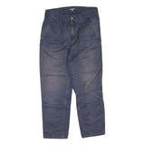 CARHARTT Mens Cotton Blend Navy Regular Straight Trousers W30 L26 Zip Casual