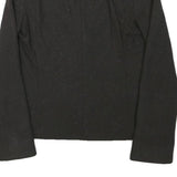 H&M Womens Black Wool Blend Blazer Jacket S Button Closure Tailored Fit Plain