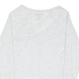 TRUE RELIGION Womens White Long Sleeve Henley Neck T-Shirt S Cotton Blend