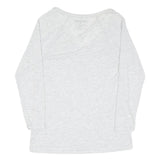 TRUE RELIGION Womens White Long Sleeve Henley Neck T-Shirt S Cotton Blend