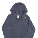 ADIDAS Womens Navy Blue Hoodie UK 10 V Neck Logo Pullover Sweatshirt