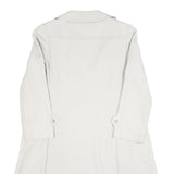 STOFFELS Womens White Button Cotton Blend Jacket M Classic Plain Button Closure