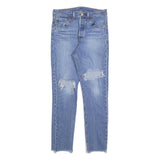 LEVI'S 501S Womens Jeans Blue Slim Skinny Denim Light W27 L28 Distressed