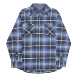 JACHS Mens Blue Plaid Cotton Shirt L Casual Button-Up Classic Check Shirt