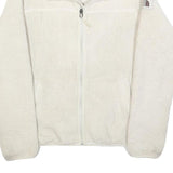 THE NORTH FACE Womens White Cream Zip Up Fleece Jacket M Polyester Soft Warm