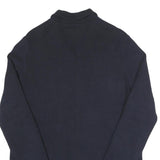 LAUREN RALPH LAUREN Womens Navy Patterned Jumper Collared Button Up Cable Knit