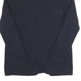 LAUREN RALPH LAUREN Womens Navy Patterned Jumper Collared Button Up Cable Knit