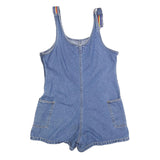 ROUTE 66 Womens Blue Denim Cotton Blend Relaxed Dungarees M W34 L3 Rainbow