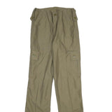 Mens Regular Fit Beige Polyester Blend Cargo Trousers W26 L32 Functional Pockets